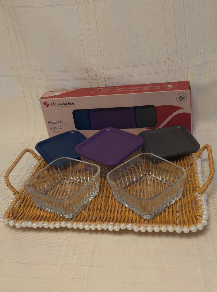 Paşabahçe 3'lü Kapaklı Cam Saklama Kabı - Görsel 2