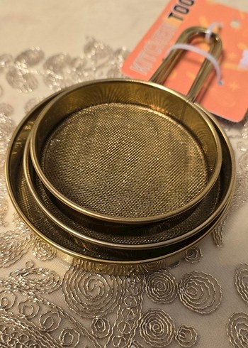 Altın Renkli Parlak Elek Seti - Görsel 2