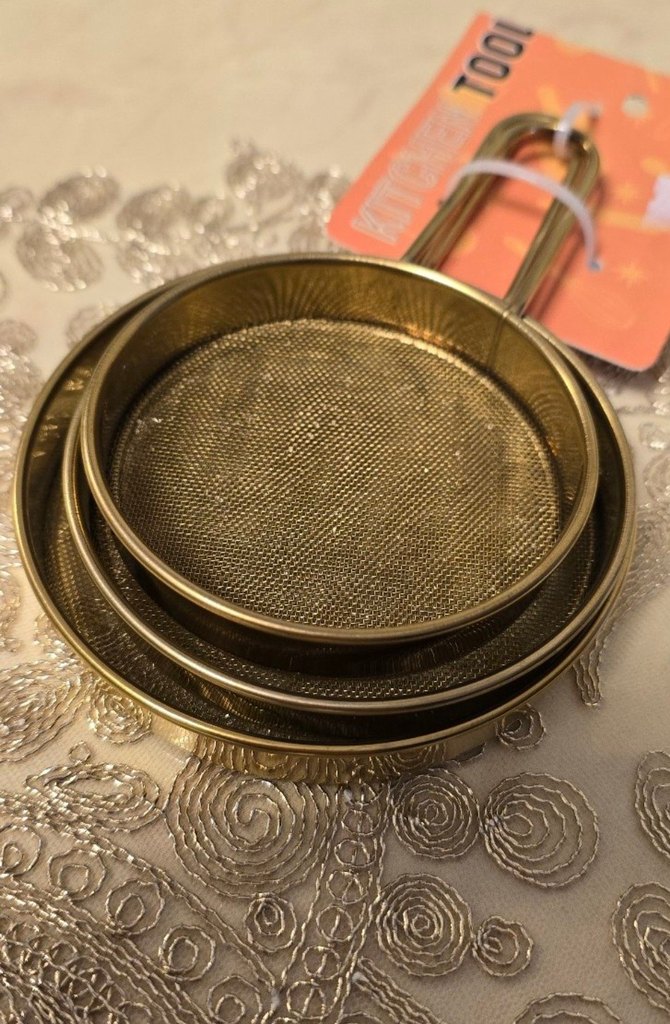 Altın Renkli Parlak Elek Seti - Görsel 2