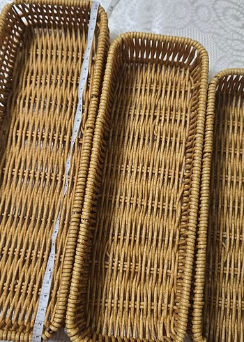 Bej Hasır/rattan Sepet Seti 3lü - Görsel 5