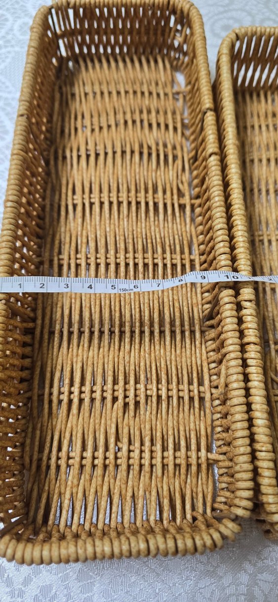 Bej Hasır/rattan Sepet Seti 3lü - Görsel 3