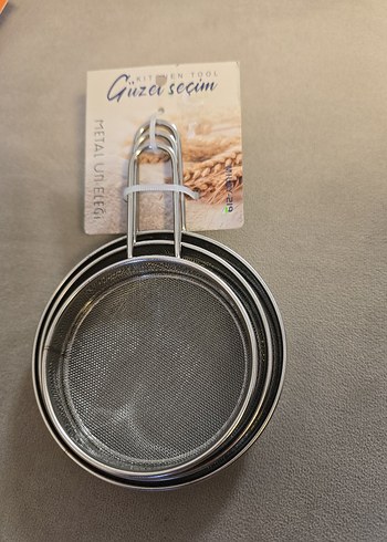 Metal Saplı 3'lü İnce Süzgeç Seti - Görsel 2