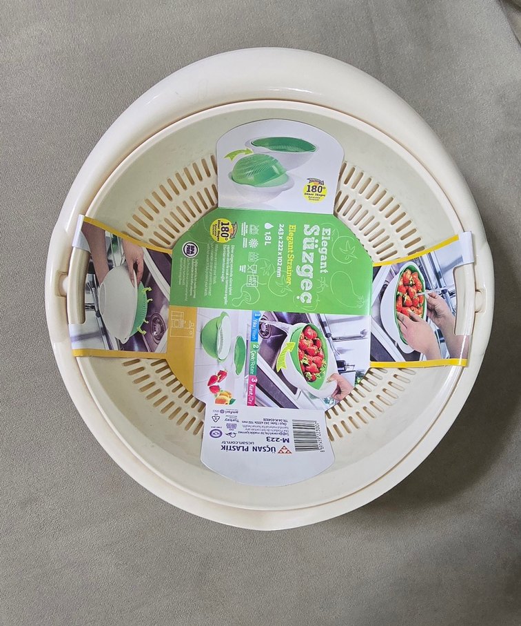 Beyaz Plastik Süzgeç Seti - Görsel 2