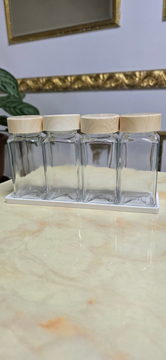 Kapaklı Cam Baharat Kavanozları - Görsel 2