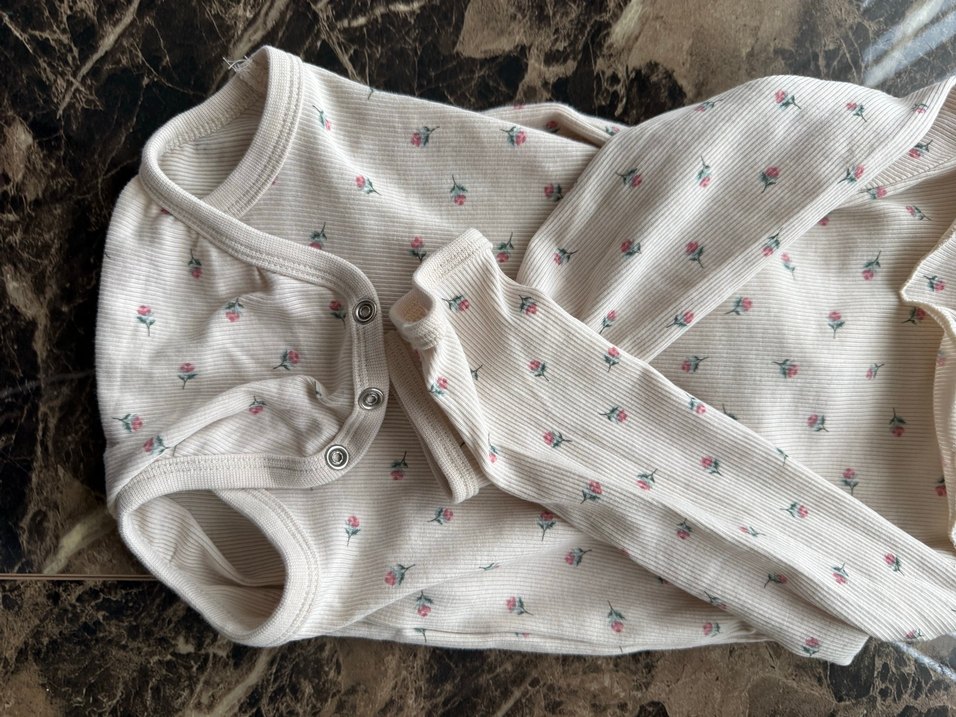 Uzun Kollu Beyaz Bebek Kız Body - Görsel 4