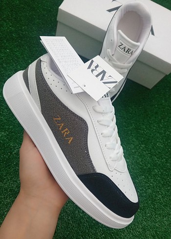 Zara Beyaz Gri Erkek Spor Ayakkabi