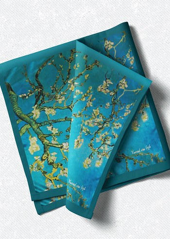 VAN GOGH 55X55 FULAR LÜKS İPEK RAYON - Görsel 4