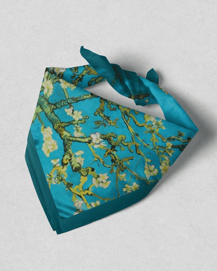 VAN GOGH 55X55 FULAR LÜKS İPEK RAYON - Görsel 2