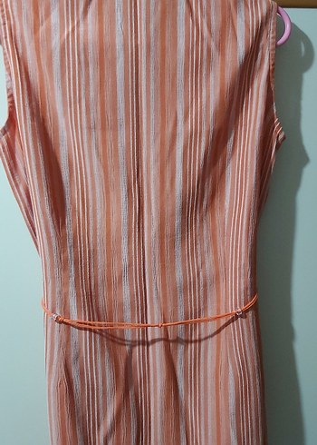 Turuncu Kolsuz Midi Gömlek - Görsel 6