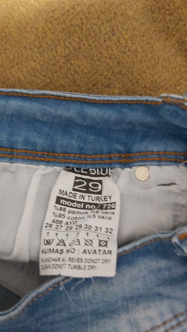 29 beden açık mavi Mini kot Şort - Görsel 4