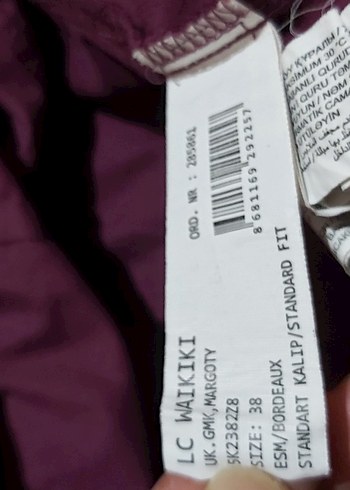 38 beden bordo ince fitilli kadife gömlek - Görsel 6