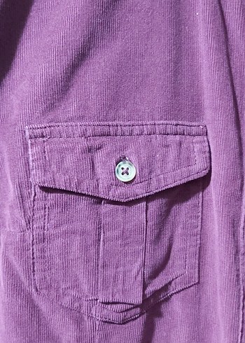 38 beden bordo ince fitilli kadife gömlek - Görsel 3