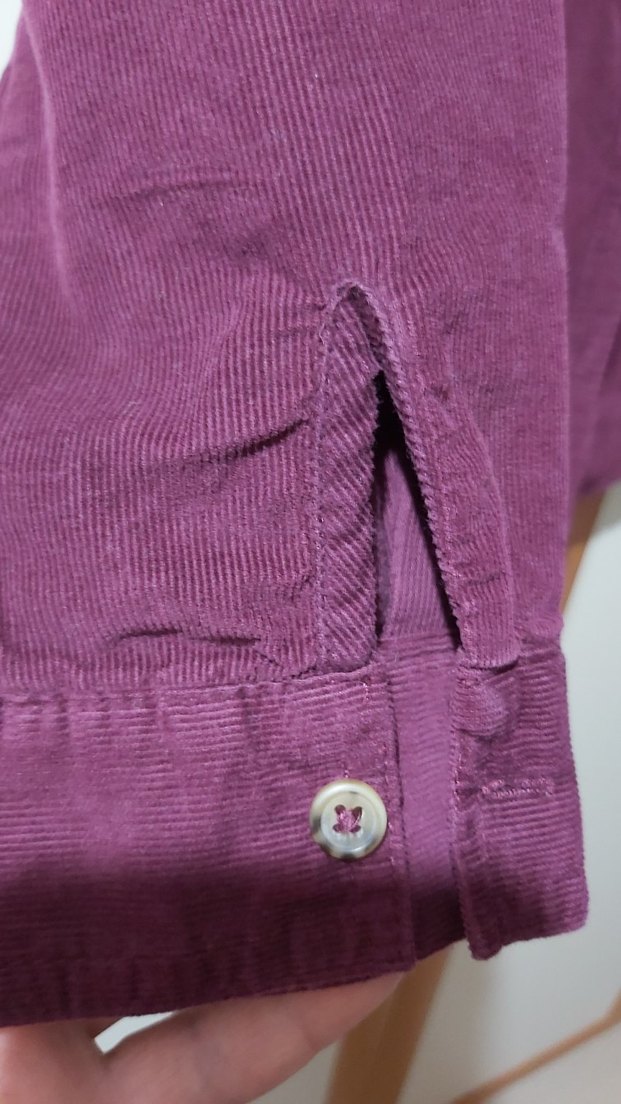 38 beden bordo ince fitilli kadife gömlek - Görsel 4