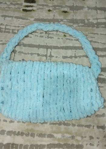 Mavi Örgü Kadın Çanta ikili - Görsel 2