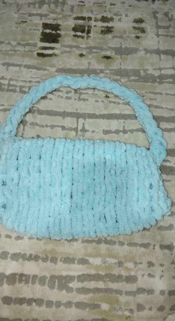 Mavi Örgü Kadın Çanta ikili - Görsel 2