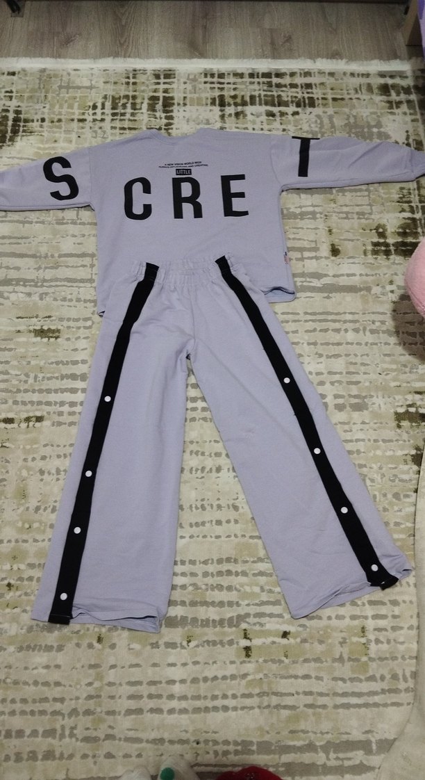 Kız Çocuk Mor Uzun Kollu Pamuklu alt üst takım 11 12 yaş - Görsel 2