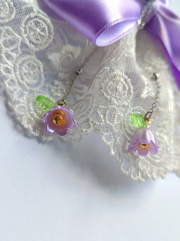 Mor Saten Dantelli sallantılı toka - Görsel 2