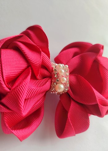 Pembe İncili el yapımı toka - Görsel 2