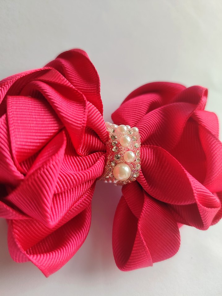 Pembe İncili el yapımı toka - Görsel 2