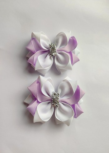  Beyaz & Lila Fiyonk Toka 2'li - Görsel 2