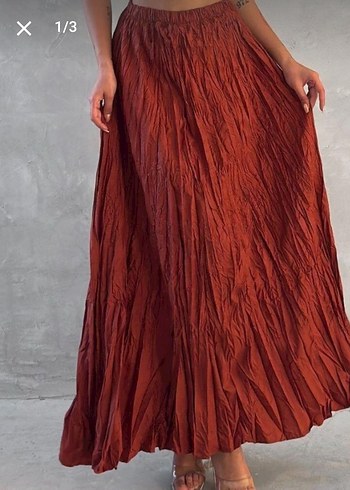 bordo ve lacivert kraş etek - Görsel 2