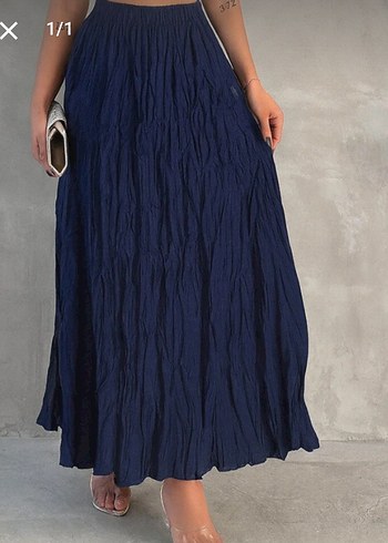 bordo ve lacivert kraş etek - Görsel 3