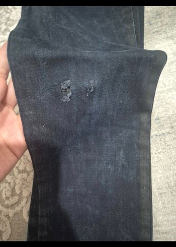 Gri Batik Desenli Kemerli Kadın Jean - Görsel 5