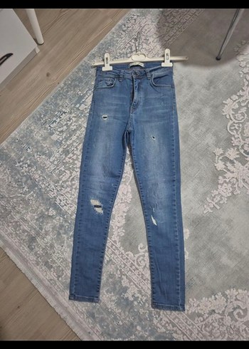 Gri Tonlu Mavi Kadın Denim Jean - Görsel 2