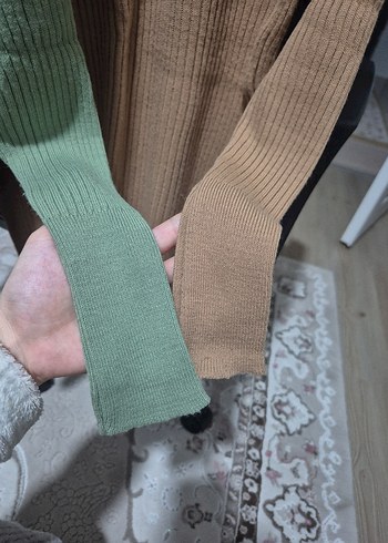 Kahverengi Uzun Kollu Boğazlı Kazak - Görsel 2