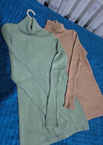 Kahverengi Uzun Kollu Boğazlı Kazak - Görsel 3