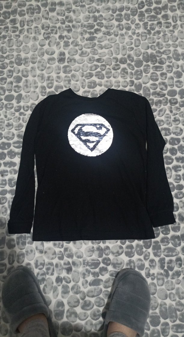 Süper Kahraman Desenli Siyah Erkek Sweatshirt - Görsel 3