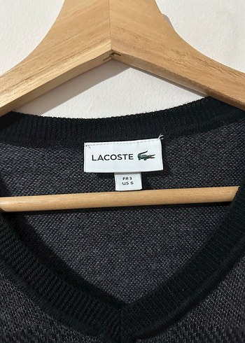 Lacoste Orijinal V Yaka Kazak (FR3 / S Beden)  Antrasit - Görsel 2