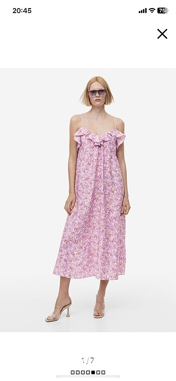 H&M farbalalı elbise