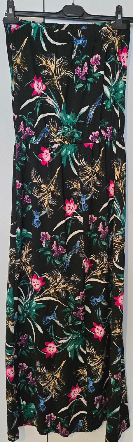 Çiçek Desenli Uzun straplez elbise - Görsel 2