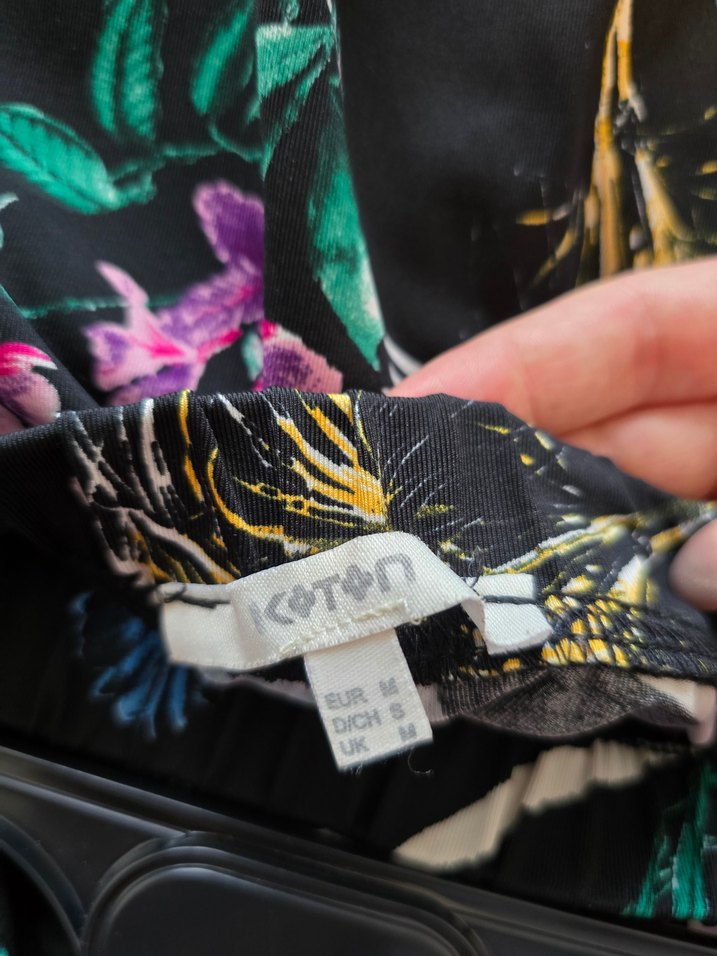 Çiçek Desenli Uzun straplez elbise - Görsel 3