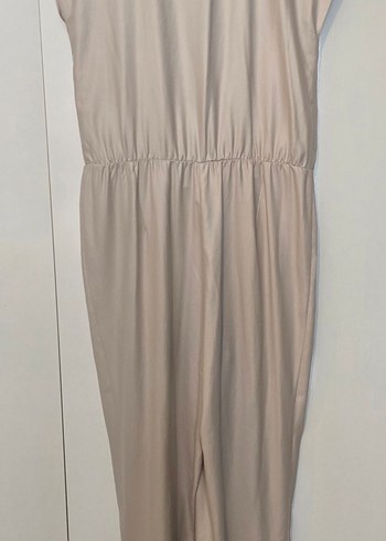 Bej Uzun Drapeli Kadın Tulum - Görsel 2