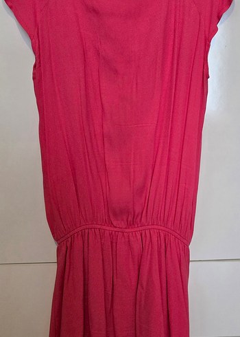 Pembe Fermuarlı Midi Spor Tarz Elbise - Görsel 2