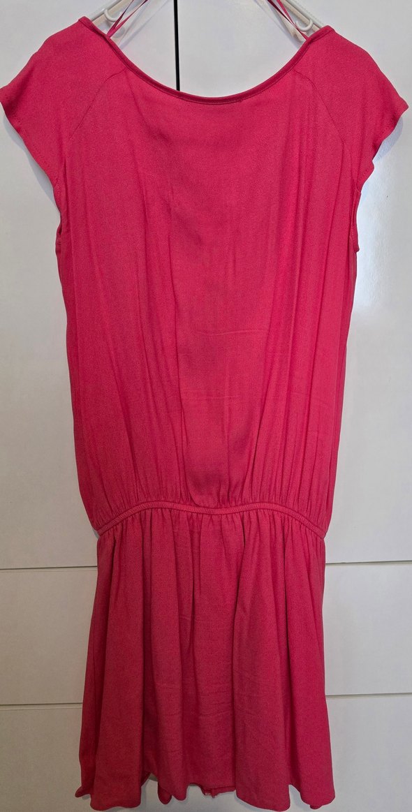 Pembe Fermuarlı Midi Spor Tarz Elbise - Görsel 2