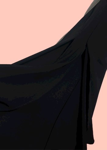 Siyah Yüksek Yakalı Kadın Elbise - Görsel 3