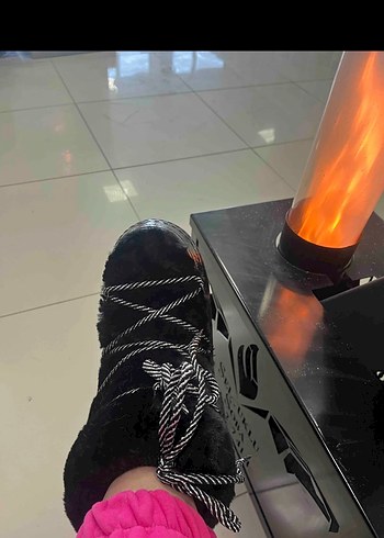 Siyah kürk kar botu moon boot - Görsel 2