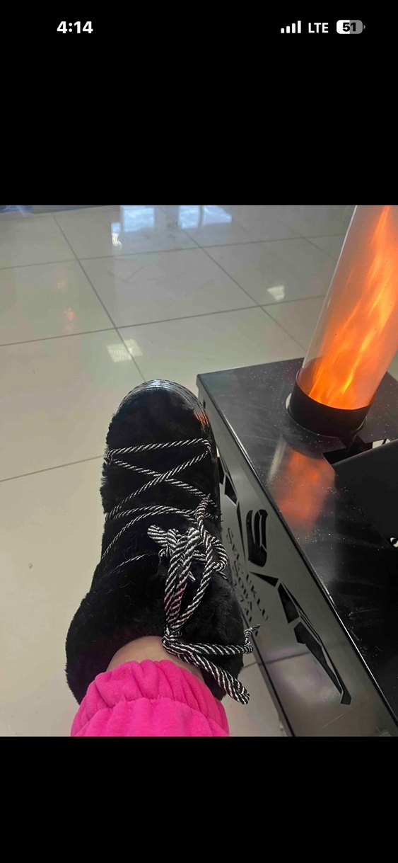 Siyah kürk kar botu moon boot - Görsel 2