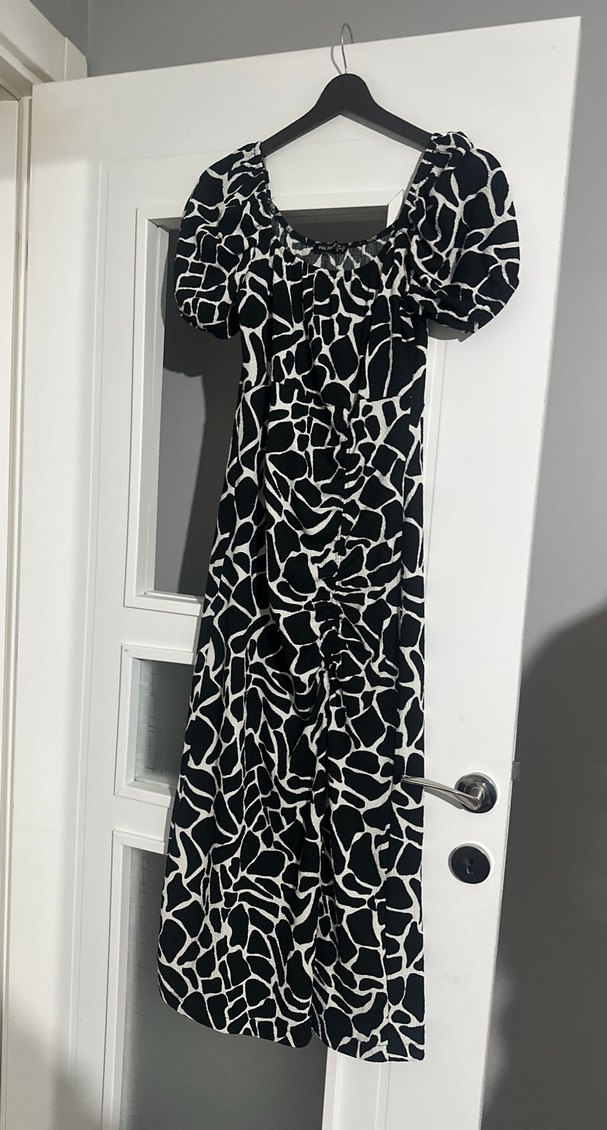 Uzun Zebra Desenli Kadın Elbise - Görsel 2