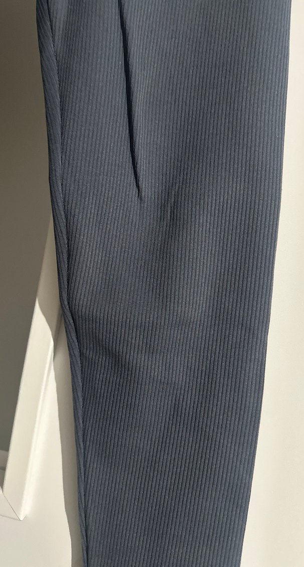 Gri Midi Kadın Tayt, Yırtmaçlı, İnce Kesim - Görsel 2