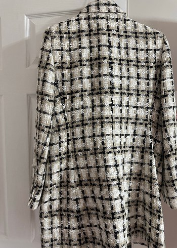 Zara Düğmeli Ekose Midi Kadın Blazer - Görsel 2