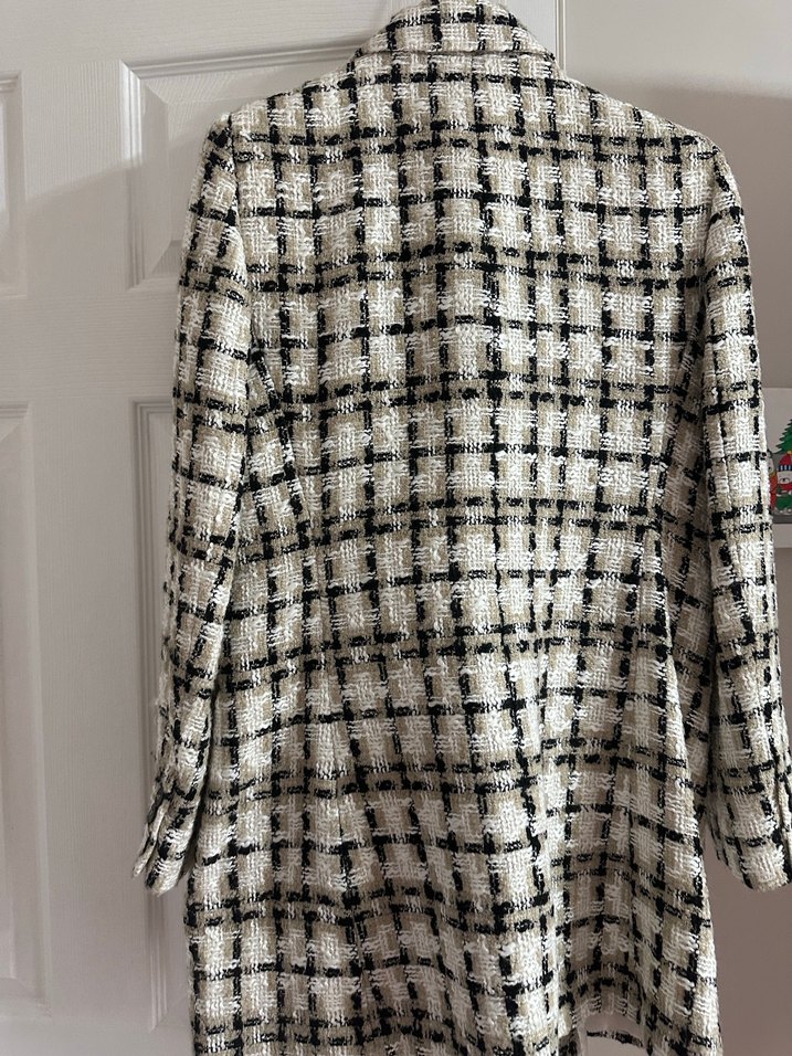 Zara Düğmeli Ekose Midi Kadın Blazer - Görsel 2