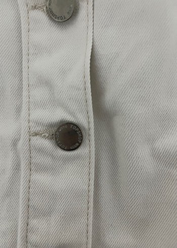 Düğmeli Beyaz Etek - Görsel 4