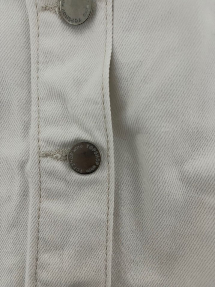 Düğmeli Beyaz Etek - Görsel 4