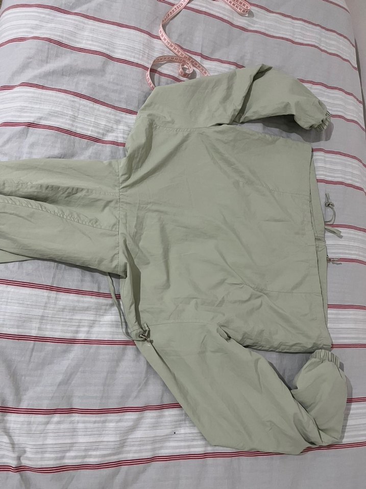 Su yeşili Kadın Kapüşonlu Fermuarlı Ceket - Görsel 3