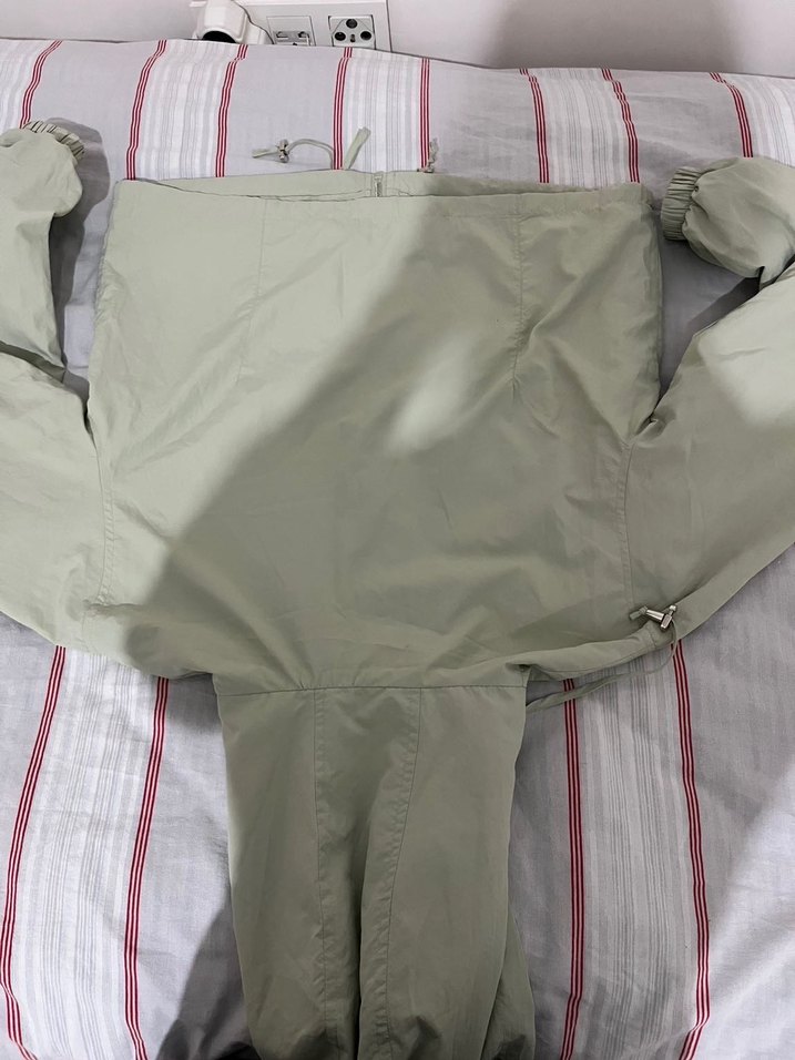 Su yeşili Kadın Kapüşonlu Fermuarlı Ceket - Görsel 4