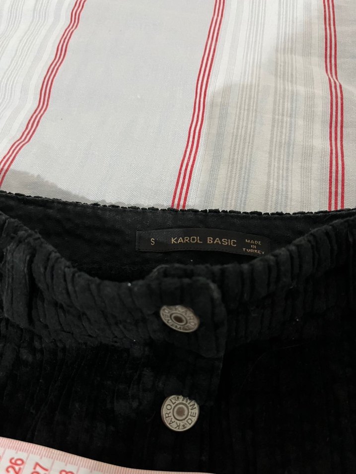 Düğmeli Siyah etek - Görsel 3